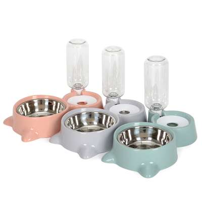 Hoopet Hotselling Automatic Dog Feeder Stainless Steel Pet Double Bowl