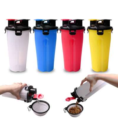 Pet Outdoor Supplies Food Water Dual-porpose Portable Dog Water Bottle For Walking