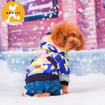 Cute ocean camouflage dog jumpsuit denim jeans