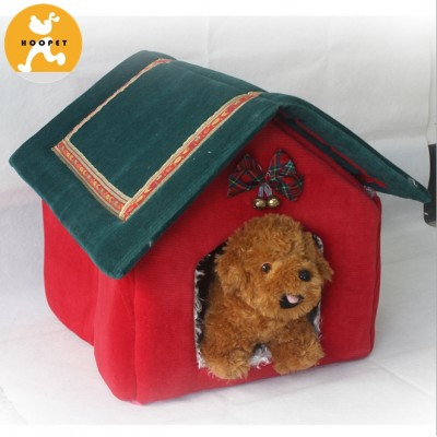 Christmas Pet Products Wholesale Velvet Dog House Pet Bed