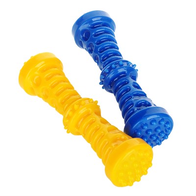 Rubber Barbell Dog Chew Toy Bone